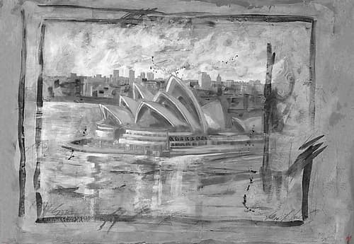 Austrailia BandW Inspirational Print