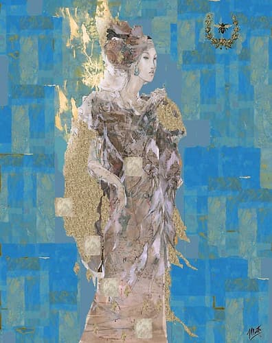 Queen Bee II blue Art Print