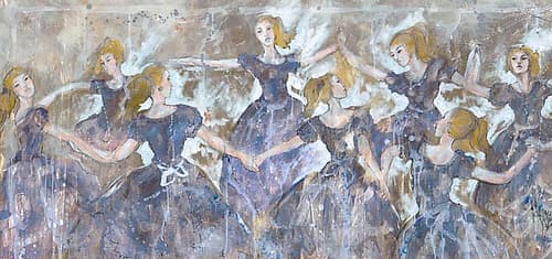 Dancers In Blue Inspirational Print