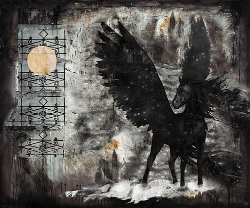 Black Pegasus Inspirational Print