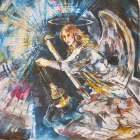 Angel With Candle- Light Art Print