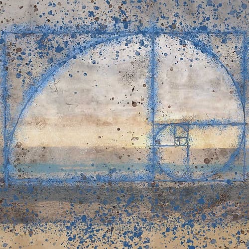 Fibonacci Shell Blue Art Print by Marta Wiley