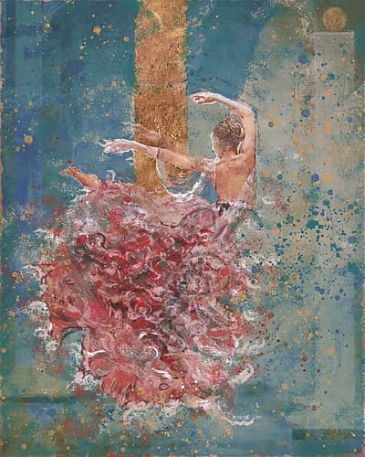 Temple Dancer blue Inspirational Print