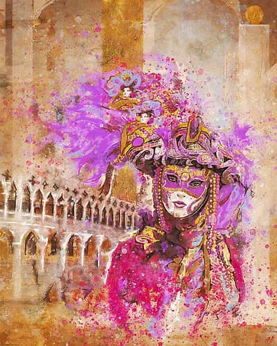 Venice Feather Hat Inspirational Print
