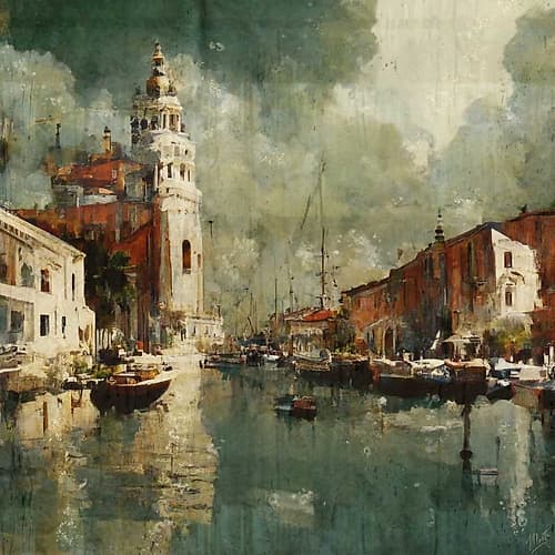 Rainy day in Venice I Art Print