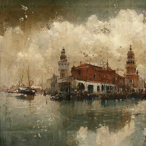 Rainy day in Venice II Inspirational Print