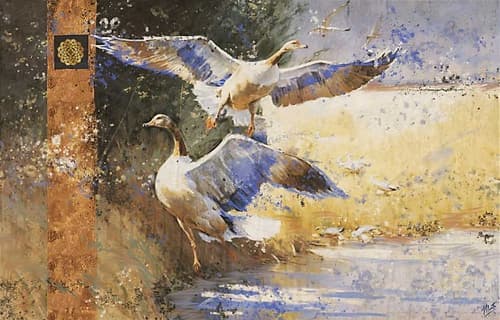 Goose II-gold Art Print