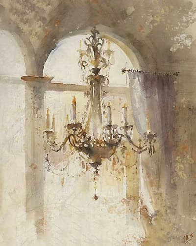 Chandelier Watercolor II Art Print by Marta G. Wiley