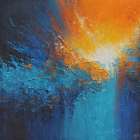 Abstract Blue organge II - by Wiley, Marta | Marta Wiley Studios | Wiley, Marta