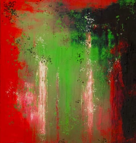 Abstract Red Green Art Print by Marta Wiley
