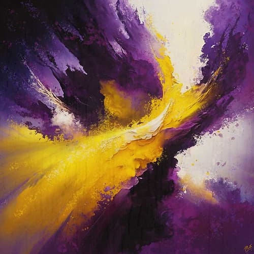 Abstract Yellow Purple Art Print by Marta Wiley