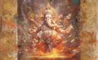 Ganesh Fire Art Print