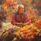 Mexican Flower Lady II Art Print