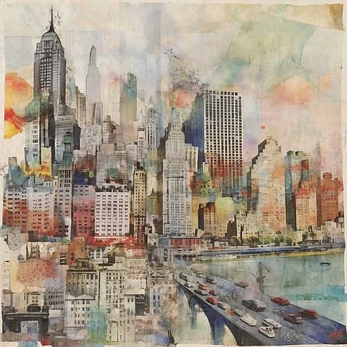 New York Collage I Inspirational Print