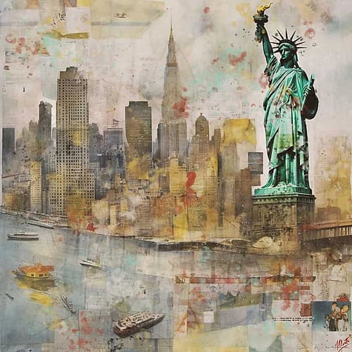 New York Collage II Inspirational Print