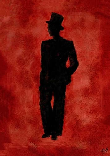Red silhouette Abstract Art Print