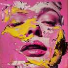 Pink on yellow III Art Print