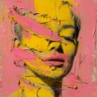 Pink on yellow IIII Art Print