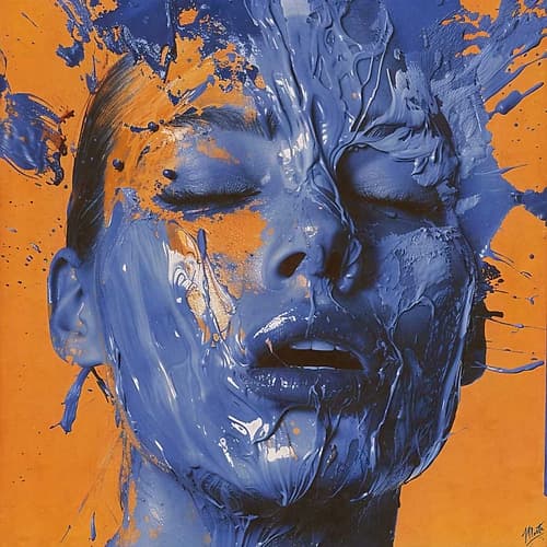Blue And Orange Collage I Inspirational Print