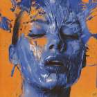 Blue And Orange Collage II Art Print