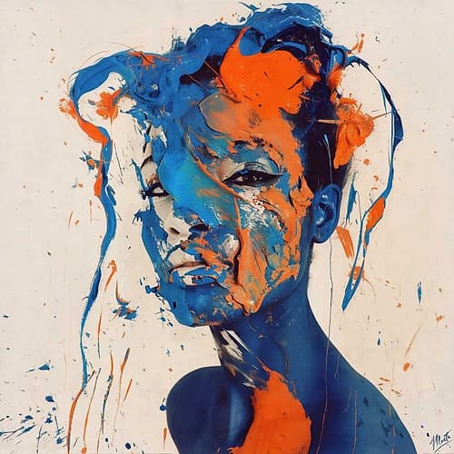 Blue And Orange Collage III Inspirational Print