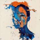 Blue And Orange Collage IV Art Print