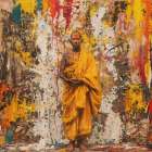 Golden Yellow Buddah I Art Print