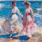 Sisters in Pink Art Print