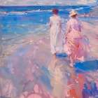 Sisters in Pink Art Print