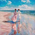 Sisters in Pink Art Print