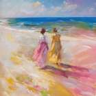 Sisters in Pink Art Print