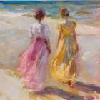 Sisters in Pink Art Print