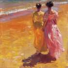 Sisters in Pink Art Print