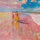 Sisters in Pink Art Print