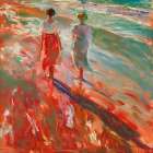 Sisters in Red Art Print