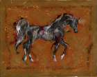 Ocher And black horse Art Print