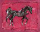 Pink And black horse Art Print