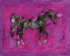 Pink And black horse Art Print