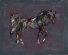 Gray And black horse Art Print