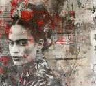 Frida red collage II Art Print