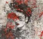Frida red collage IIII Art Print