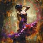Fibonacci Purple Flamenco I Art Print