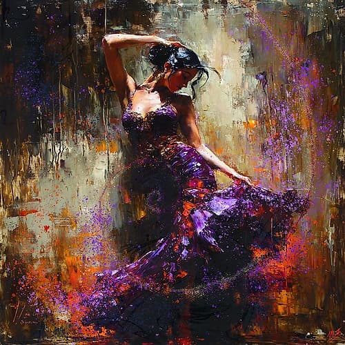 Fibonacci Purple Flamenco II Modern Print