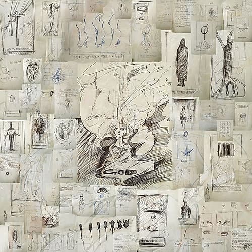 Sketch Collage silver I Inspirational Print