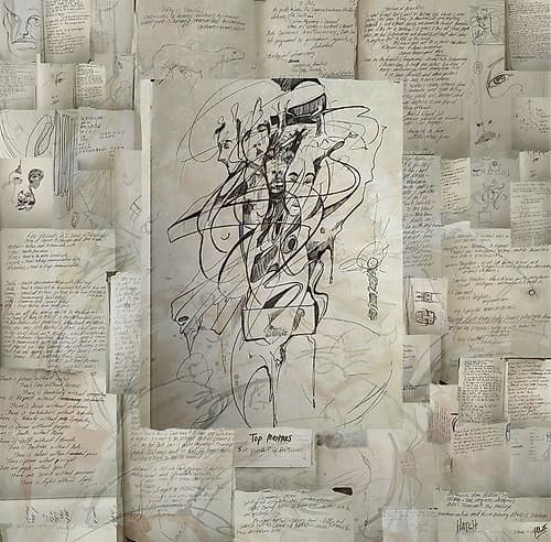 Sketch Collage Silver II Inspirational Print