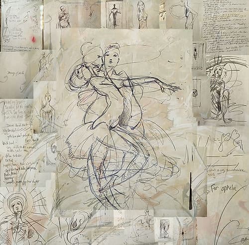 Sketch Collage Silver III Inspirational Print