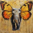 Elephant Butterfly Hybrid II Art Print