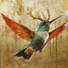 Hummingbird Deer Hybrid II Art Print