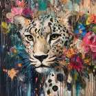 Lioness And Flowers Art Print