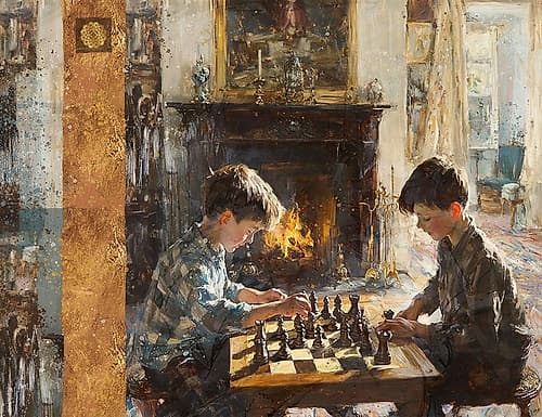Golden Chess II Games and Sports Print